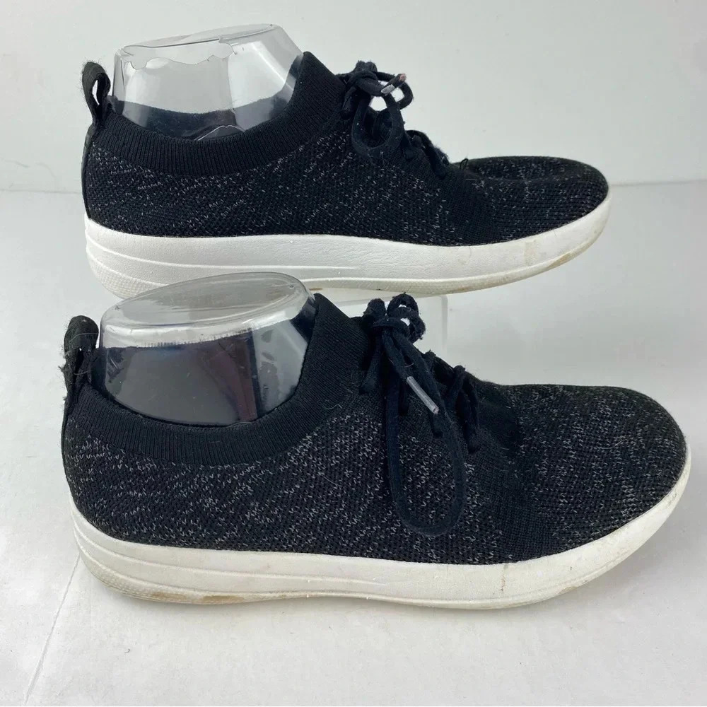 Fitflop Womens 7 F-Sporty Uberknit Textile Athletic Sneakers Heathered Black